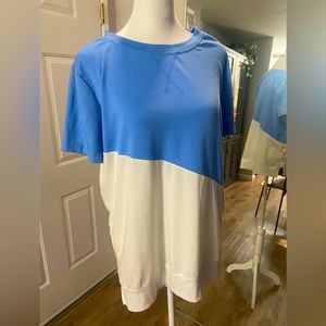 Blue & White short-sleeve sweater/shirt
